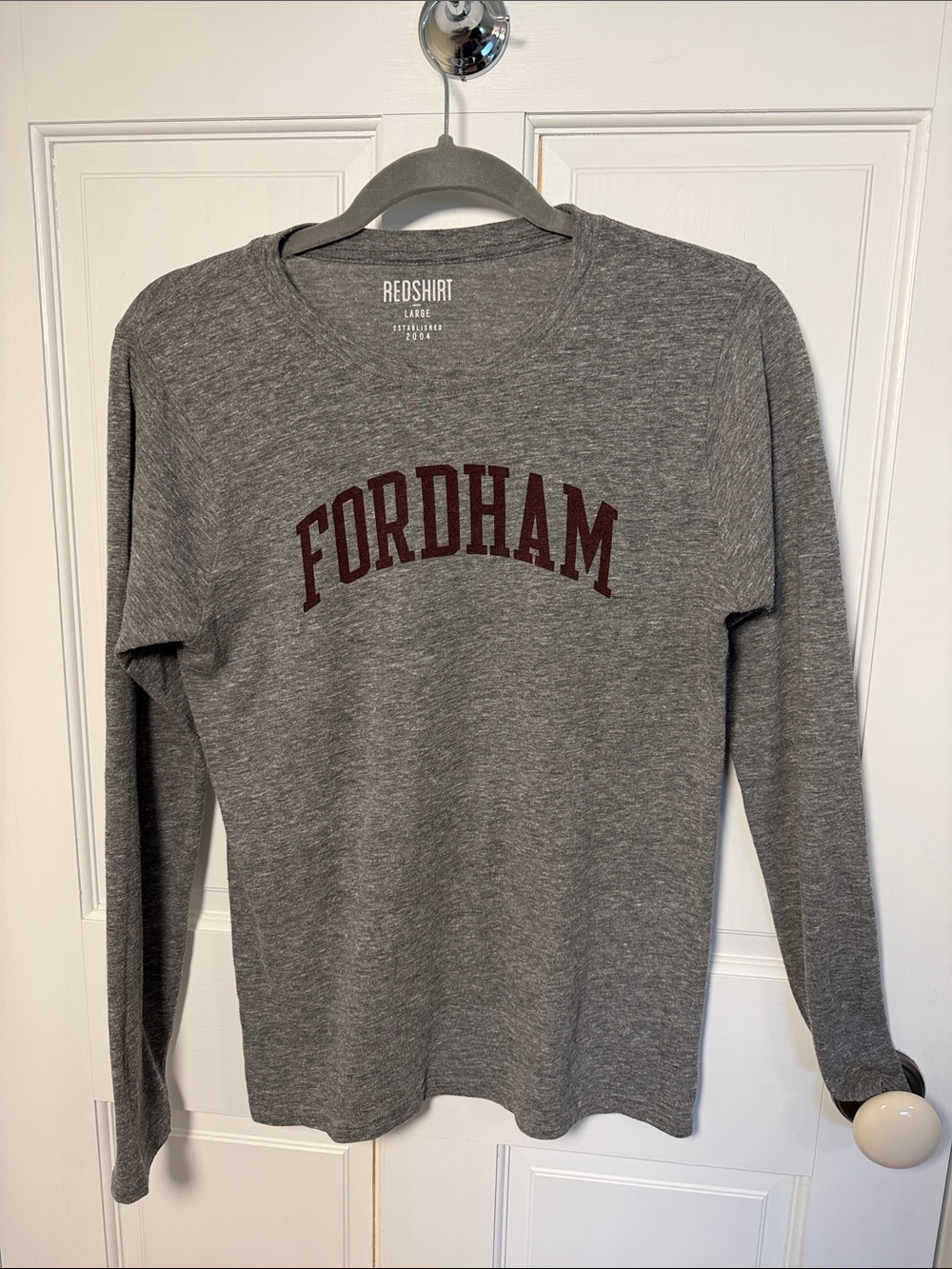 Redshirt Gray 'Fordham' Long Sleeve Tee size L